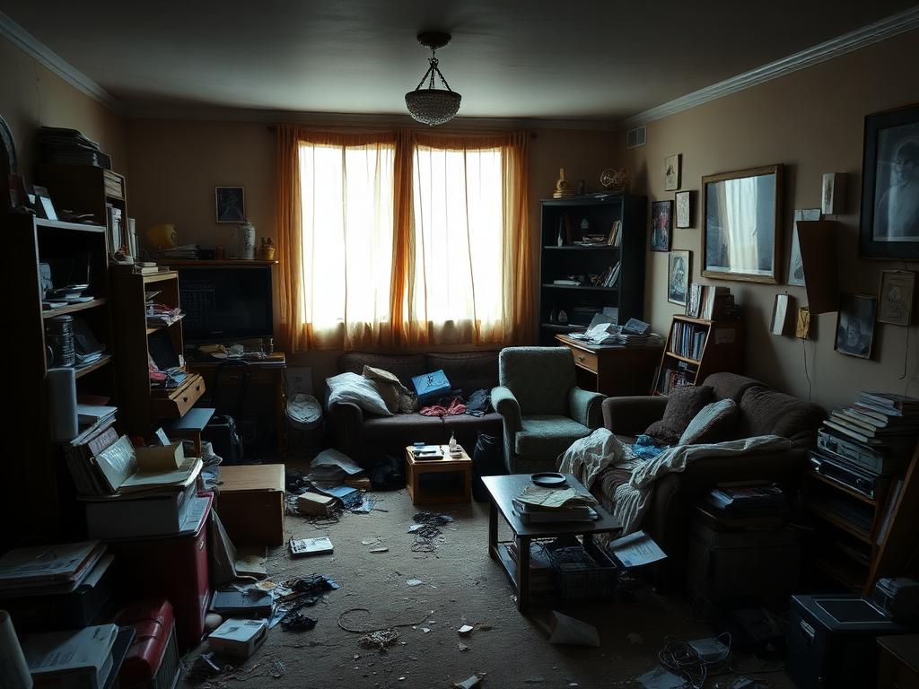Living room before professional cleaning